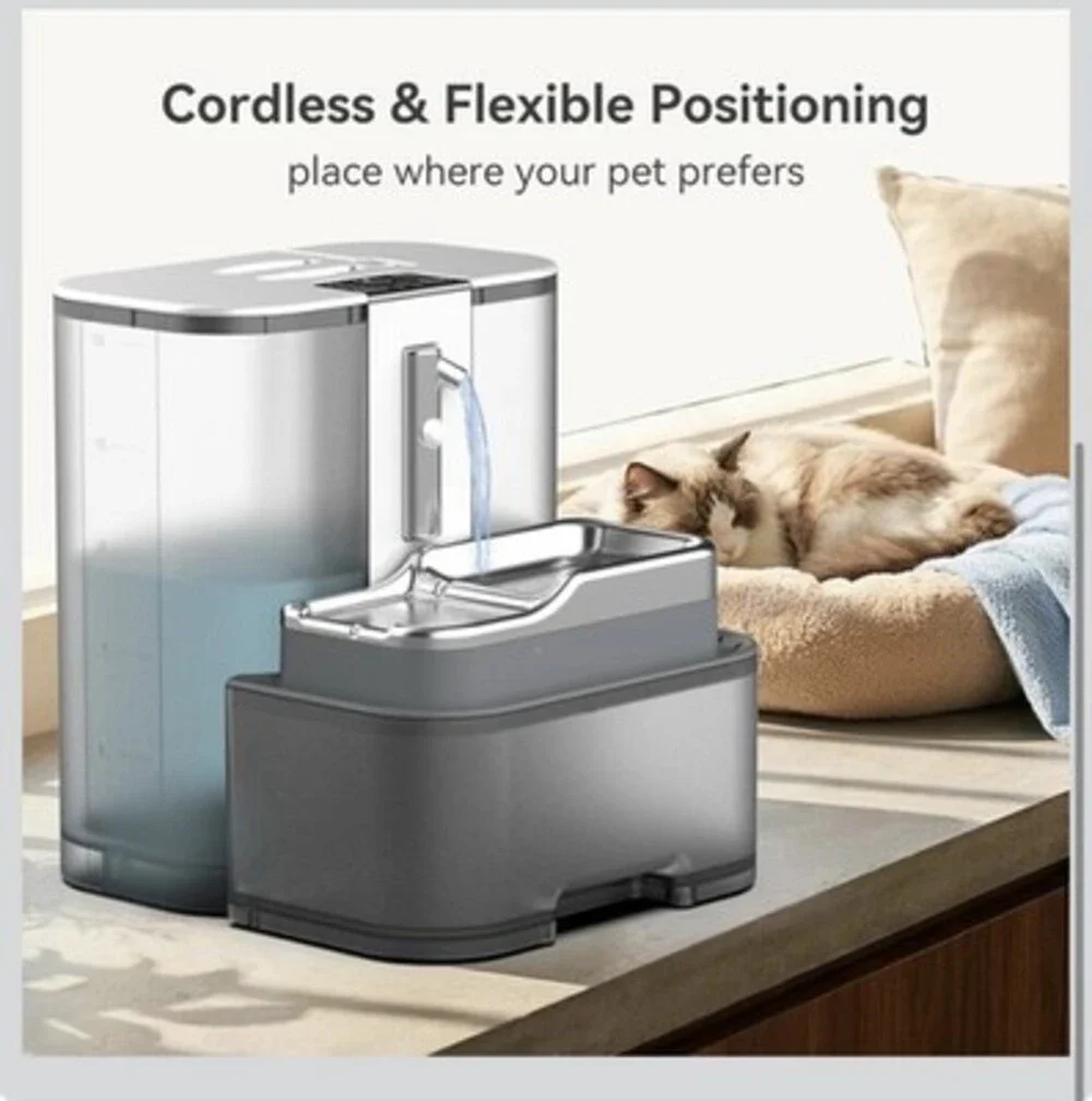 Stainless Steel Pet Water Fountain 3.2L/108oz Automatic Drinker